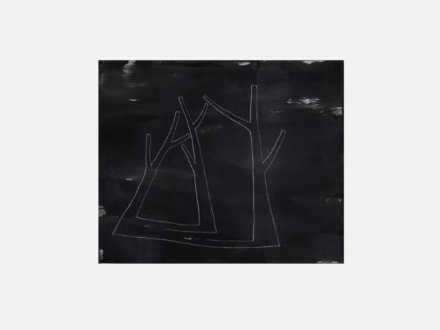 1本の線の3本の木